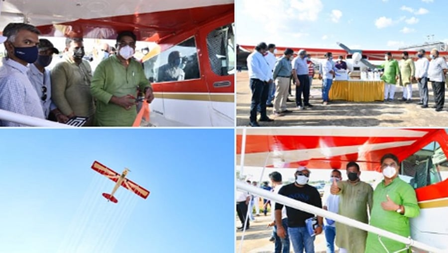 ದೇಶದಲ್ಲೇ ಮೊದಲು: ಬೆಂಗಳೂರಿನಲ್ಲಿ ವೈರಸ್ ನಾಶಕ್ಕೆ ಲಘು ವಿಮಾನದಿಂದ ಸೋಂಕು ನಿವಾರಕ ದ್ರಾವಣ ಸಿಂಪಡಣೆ