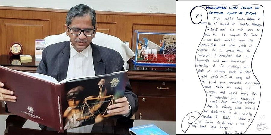 ಕೋವಿಡ್ ನಿರ್ವಹಣೆ ಕುರಿತು ಸುಪ್ರೀಂ ಕೋರ್ಟ್ ಮುಖ್ಯ ನ್ಯಾಯಮೂರ್ತಿ ಪ್ರಶಂಸಿಸಿ ಬಾಲಕಿ ಪತ್ರ: ಸ್ಪೂರ್ತಿಗೊಂಡ ಸಿಜೆಐ ಹೇಳಿದ್ದೇನು?