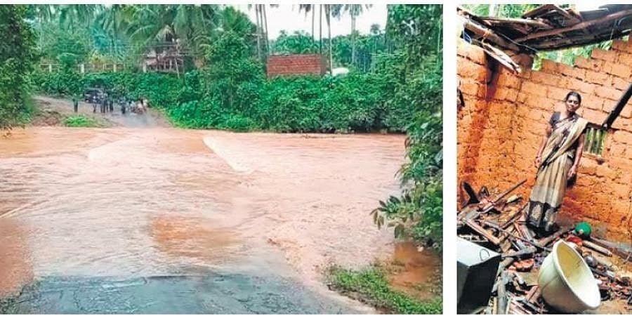 ದಕ್ಷಿಣ ಕನ್ನಡ-ಕೊಡಗಿನಲ್ಲಿ ಜಿಟಿ ಜಿಟಿ ಮಳೆ: ಶೀತ ಗಾಳಿ, ಜನಜೀವನ ಅಸ್ತವ್ಯಸ್ತ; ಹಲವು ಮನೆಗಳಿಗೆ ಹಾನಿ