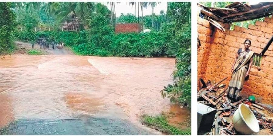 ದಕ್ಷಿಣ ಕನ್ನಡ-ಕೊಡಗಿನಲ್ಲಿ ಜಿಟಿ ಜಿಟಿ ಮಳೆ: ಶೀತ ಗಾಳಿ, ಜನಜೀವನ ಅಸ್ತವ್ಯಸ್ತ; ಹಲವು ಮನೆಗಳಿಗೆ ಹಾನಿ
