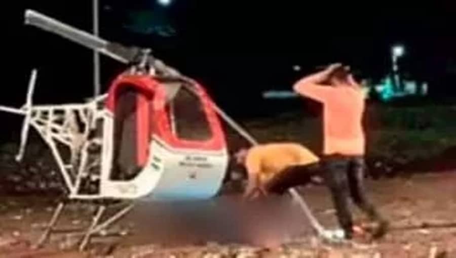 ಭೀಕರ ದೃಶ್ಯ: ಕಷ್ಟಪಟ್ಟು ತಾನೇ ತಯಾರಿಸುತ್ತಿದ್ದ ಹೆಲಿಕಾಪ್ಟರ್ ಬ್ಲೇಡ್ ನಿಂದ ಕತ್ತು ಸೀಳಿ ಯುವಕ ಸಾವು!