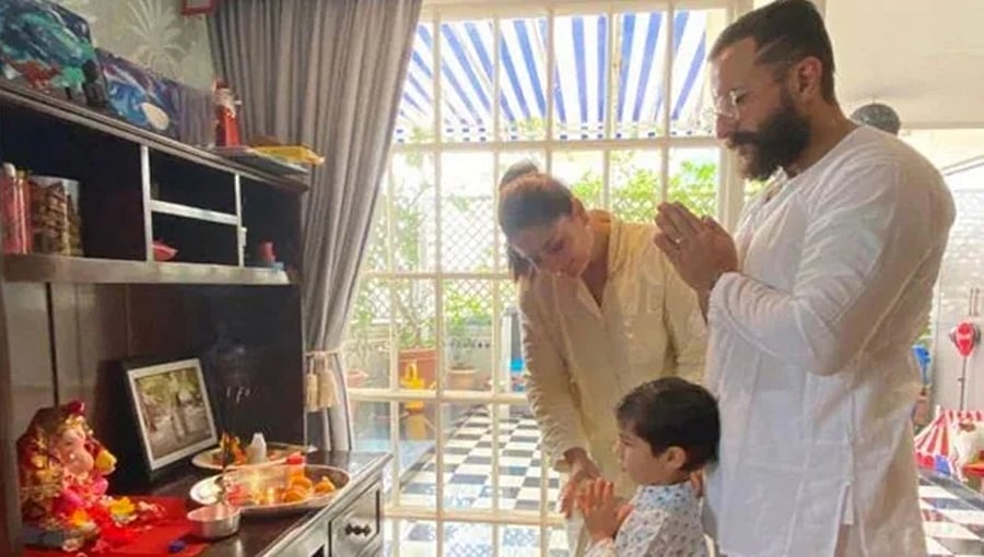 ಕರೀನಾ-ಸೈಫ್ ಅಲಿ ಖಾನ್ ಮನೆಯಲ್ಲಿ ಗಣೇಶ ಚತುರ್ಥಿ; ಶುಭ ಕೋರಿದ ದಂಪತಿಗಳು!