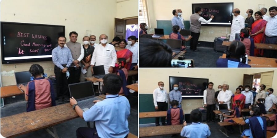 ಪ್ರಧಾನಿ ಮೋದಿ ಜನ್ಮದಿನ: ಉನ್ನತ ಶಿಕ್ಷಣ ಇಲಾಖೆಯಿಂದ ಸರ್ಕಾರಿ ಶಾಲಾ ಮಕ್ಕಳಿಗೆ ಲ್ಯಾಪ್ ಟಾಪ್ ವಿತರಣೆ