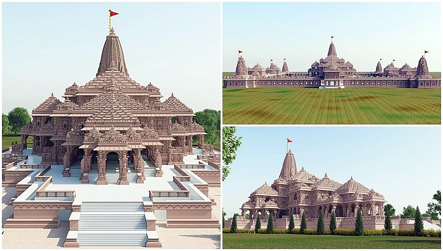 ಶ್ರೀರಾಮ ಜನ್ಮಭೂಮಿ ದೇವಾಲಯವನ್ನು ಬಿಂಬಿಸುವ ಫೋಟೋಗಳು!