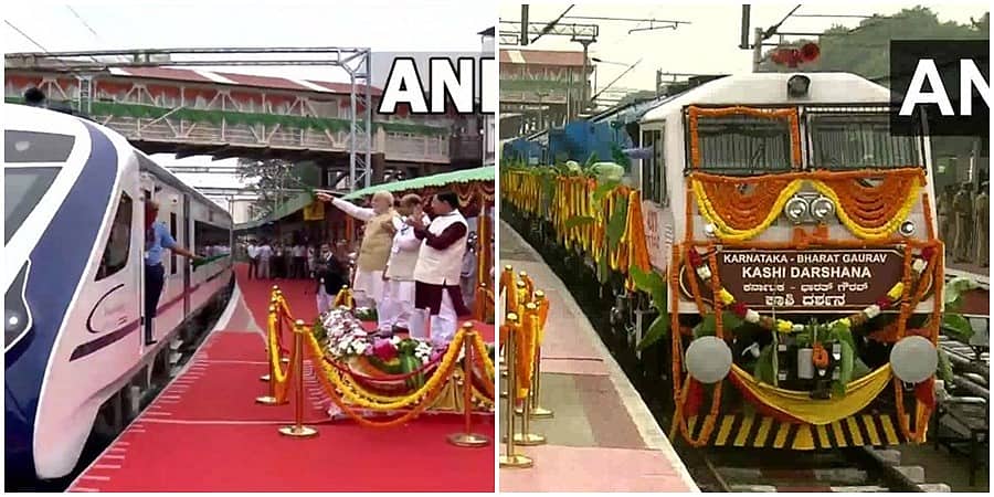 ಬೆಂಗಳೂರು: ದಕ್ಷಿಣ ಭಾರತದ ಮೊದಲ ವಂದೇ ಭಾರತ್ ಎಕ್ಸ್ ಪ್ರೆಸ್, ಭಾರತ್ ಗೌರವ್ ಕಾಶಿ ದರ್ಶನ ರೈಲಿಗೆ ಪ್ರಧಾನಿ ಮೋದಿ ಚಾಲನೆ