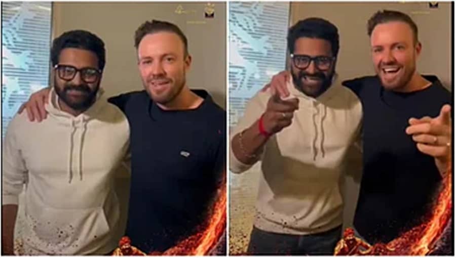ಎಬಿ ಡಿವಿಲಿಯರ್ಸ್ ಭೇಟಿ ಮಾಡಿದ ರಿಷಬ್ ಶೆಟ್ಟಿ: ರಾಯಲ್ ಚಾಲೆಂಜರ್ಸ್ ಅಭಿಮಾನಿಗಳಲ್ಲಿ ಕುತೂಹಲ!