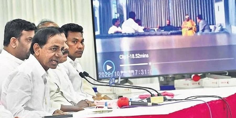 ಬಿಜೆಪಿಯಿಂದ ನಾಲ್ವರು ಟಿಆರ್ ಎಸ್ ಶಾಸಕರ ಖರೀದಿ ಯತ್ನ ಆರೋಪ: ದಾಖಲೆ ಬಿಡುಗಡೆ ಮಾಡಿದ ಸಿಎಂ ಚಂದ್ರಶೇಖರ್ ರಾವ್