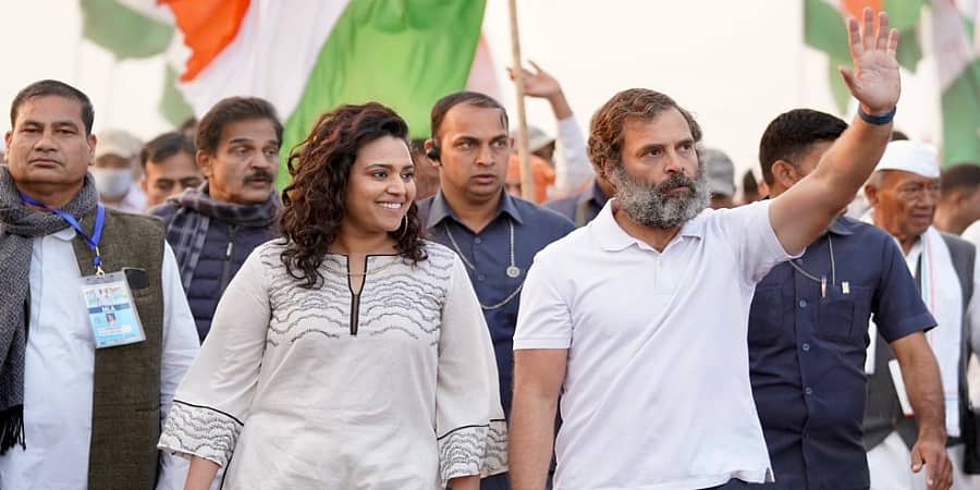 ರಾಹುಲ್ ಗಾಂಧಿ ನೇತೃತ್ವದ ಭಾರತ್ ಜೋಡೋ ಯಾತ್ರೆಯಲ್ಲಿ ಹೆಜ್ಜೆ ಹಾಕಿದ ನಟಿ ಸ್ವರಾ ಭಾಸ್ಕರ್