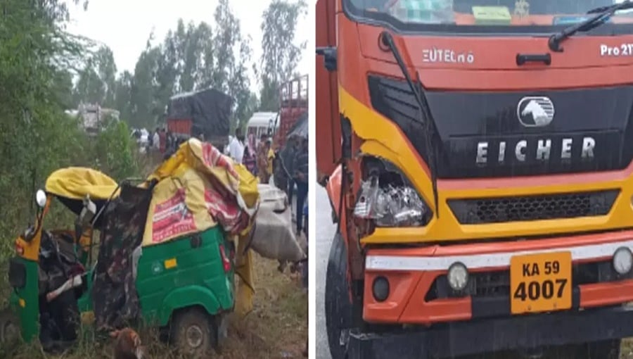 ಚಿಕ್ಕಬಳ್ಳಾಪುರ: ಕ್ಯಾಂಟರ್-ಆಟೋ ನಡುವೆ ಸಂಭವಿಸಿದ ಭೀಕರ ಅಪಘಾತದಲ್ಲಿ ಮೂವರ ದುರ್ಮರಣ