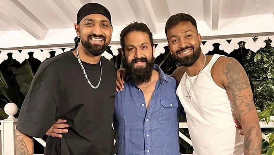 ಪಾಂಡ್ಯಾ ಸಹೋದರರನ್ನು ಭೇಟಿ ಮಾಡಿದ ನಟ ಯಶ್: 'ಕೆಜಿಎಫ್-3' ಕುತೂಹಲ ಮೂಡಿಸಿದ ಹಾರ್ದಿಕ್ ಕ್ಯಾಪ್ಷನ್!
