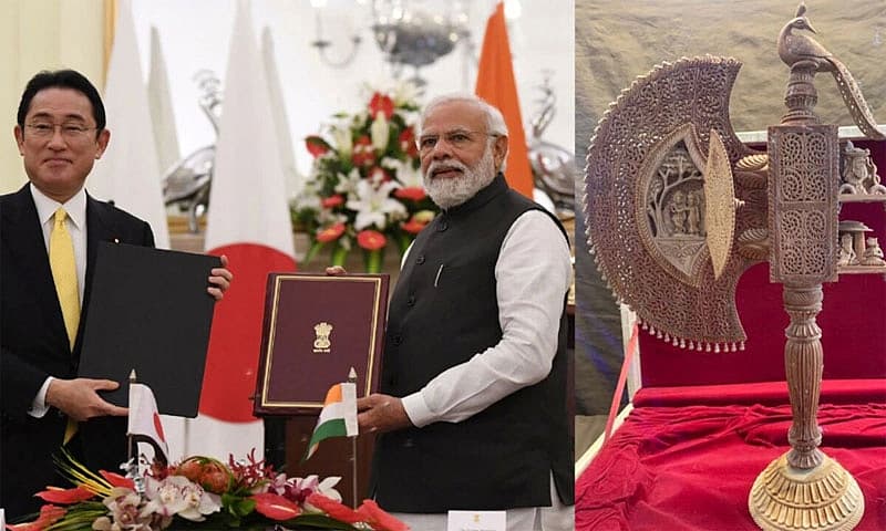 ರಾಜಸ್ಥಾನದ ಚುರುನಲ್ಲಿ ಕುಶಲಕರ್ಮಿಗಳು ಶ್ರೀಗಂಧದ ಮರದ ಮೇಲೆ ಸಂಕೀರ್ಣವಾದ ಸುಂದರವಾದ ಕೆತ್ತನೆಯನ್ನು ಕೆತ್ತಿದ್ದಾರೆ.
