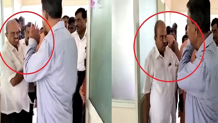 ಮೈಸೂರು: ಕಾಲೇಜು ಪ್ರಾಂಶುಪಾಲರಿಗೆ ಜೆಡಿಎಸ್ ಶಾಸಕ ಎಂ.ಶ್ರೀನಿವಾಸ್ ಕಪಾಳಮೋಕ್ಷ!