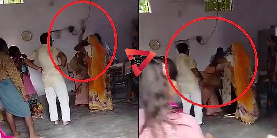 ಶಾಲೆಗೆ ತಡವಾಗಿ ಬಂದ ಶಿಕ್ಷಕಿಗೆ ಬೂಟಿನಿಂದ ಹೊಡೆದ ಪ್ರಾಂಶುಪಾಲ; ವಿಡಿಯೋ ವೈರಲ್