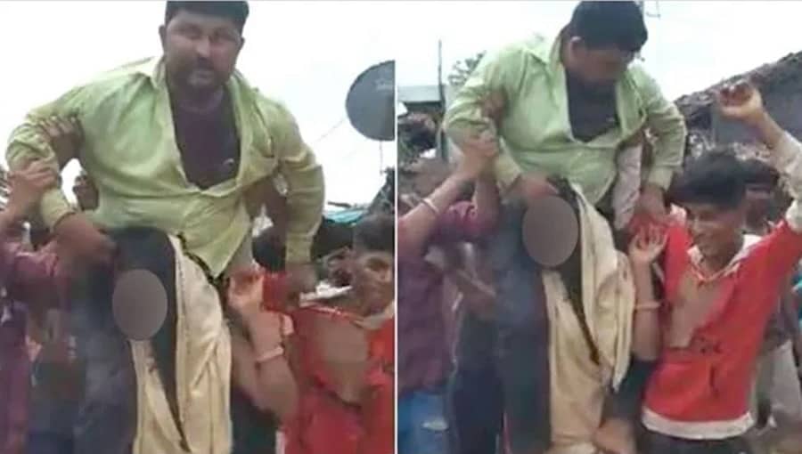 ಮಧ್ಯಪ್ರದೇಶ: ಪ್ರಿಯಕರನೊಂದಿಗೆ ಸಿಕ್ಕಿಬಿದ್ದ ಗೃಹಿಣಿಗೆ ಅಮಾನವೀಯ ಶಿಕ್ಷೆ, ವಿಡಿಯೋ ವೈರಲ್!