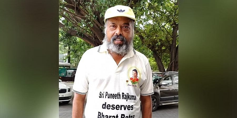 120 ದಿನಗಳಲ್ಲಿ 3 ಸಾವಿರ ಕಿ.ಮೀ: ನಡಿಗೆ ಮೂಲಕ ನೆಚ್ಚಿನ ನಟ ಪುನೀತ್ ರಾಜ್ ಕುಮಾರ್ ಗೆ ಅಭಿಮಾನಿಯ ಗೌರವ!