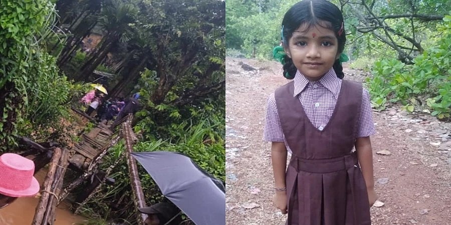 ತುಂಬಿ ಹರಿಯುತ್ತಿರುವ ಹೊಳೆಗೆ ಅಲುಗಾಡುವ ಕಾಲುಸಂಕ: ಪತ್ತೆಯಾಗದ ಸನ್ನಿಧಿ, ಸರ್ಕಾರದ ವಿರುದ್ಧ ಆಕ್ರೋಶ