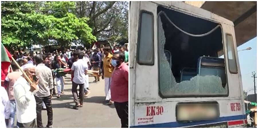 ಕೇರಳ: ಎನ್ ಐಎ ದಾಳಿಗೆ ವಿರೋಧ; ಹಿಂಸಾಚಾರಕ್ಕೆ ತಿರುಗಿದ ಪಿಎಫ್ ಐ ಪ್ರತಿಭಟನೆ, ಹಲವೆಡೆ ಬಸ್ ಗಳಿಗೆ ಕಲ್ಲು ತೂರಾಟ