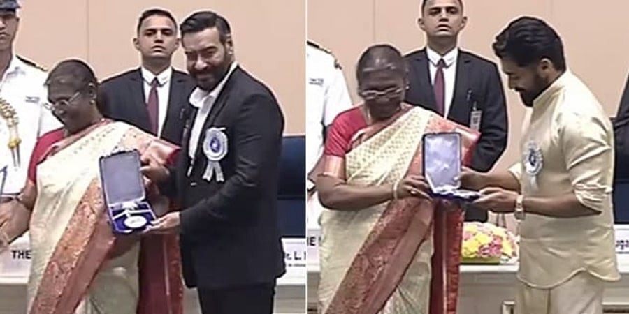 68ನೇ ರಾಷ್ಟ್ರೀಯ ಚಲನಚಿತ್ರ ಪ್ರಶಸ್ತಿ: ಅತ್ಯುತ್ತಮ ನಟ ಪ್ರಶಸ್ತಿ ಸ್ವೀಕರಿಸಿದ ಸೂರ್ಯ, ಅಜಯ್ ದೇವಗನ್