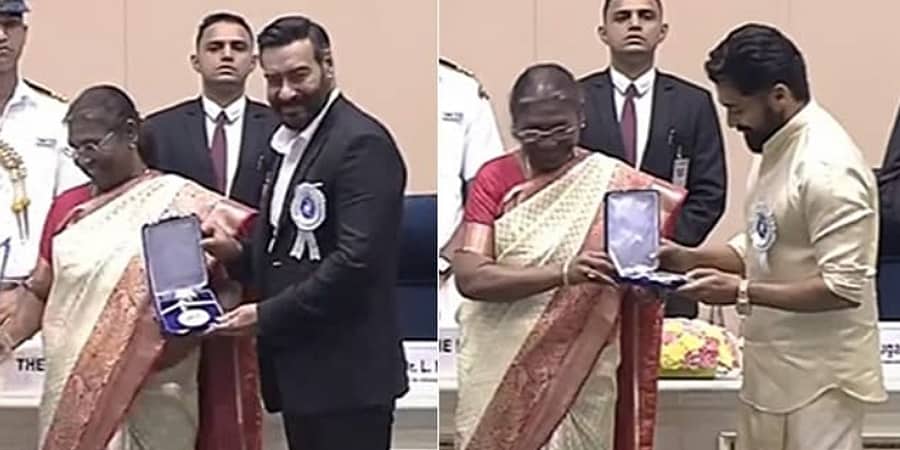 68ನೇ ರಾಷ್ಟ್ರೀಯ ಚಲನಚಿತ್ರ ಪ್ರಶಸ್ತಿ: ಅತ್ಯುತ್ತಮ ನಟ ಪ್ರಶಸ್ತಿ ಸ್ವೀಕರಿಸಿದ ಸೂರ್ಯ, ಅಜಯ್ ದೇವಗನ್