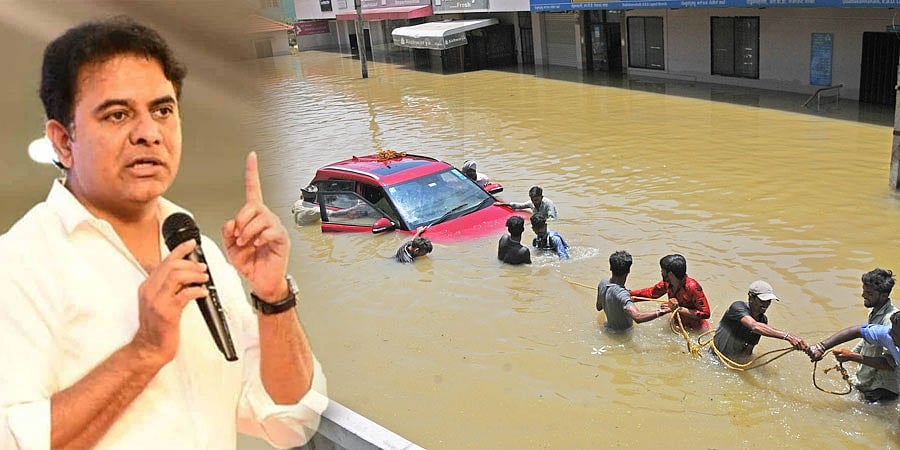 ಭಾರೀ ಮಳೆ ಅವಾಂತರ: 'ಭಾರತದ ಯಾವುದೇ ನಗರವೂ ಹೊರತಾಗಿಲ್ಲ'; ಬೆಂಗಳೂರು ಬೆನ್ನಿಗೆ ನಿಂತ ತೆಲಂಗಾಣ ಸಚಿವ ಕೆಟಿಆರ್