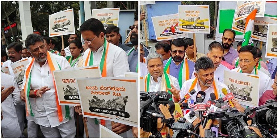 'ಭ್ರಷ್ಟ ಬಿಜೆಪಿ ಸರ್ಕಾರ 40% ಕಮಿಷನ್ ದಂಧೆಯಲ್ಲಿ ಮುಳುಗಿದೆ': ಬೆಂಗಳೂರಿನ ಸುಮಾರು 300 ಕಡೆ ಕಾಂಗ್ರೆಸ್ ನಿಂದ ಮೌನ ಪ್ರತಿಭಟನೆ