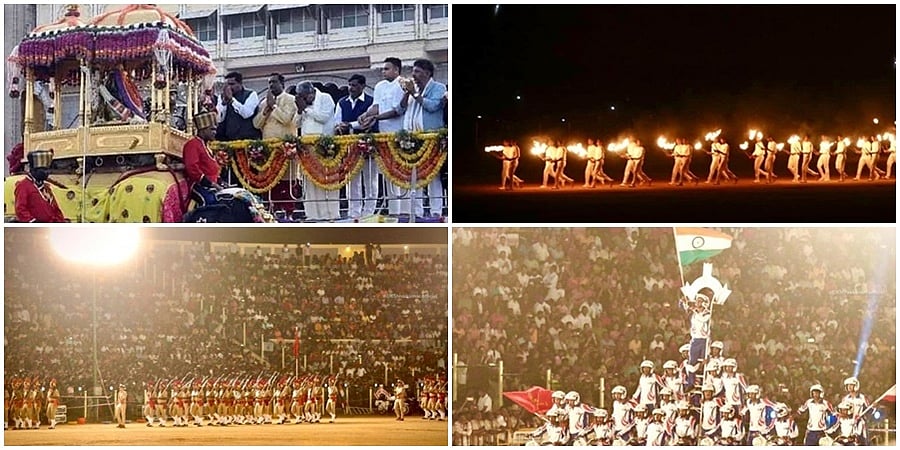 ಮೈಸೂರು ದಸರಾ: ಆಕರ್ಷಕ ಜಂಬೂ ಸವಾರಿ, ಪಂಜಿನ ಕವಾಯತು ನೊಂದಿಗೆ ವರ್ಣರಂಜಿತ ತೆರೆ!