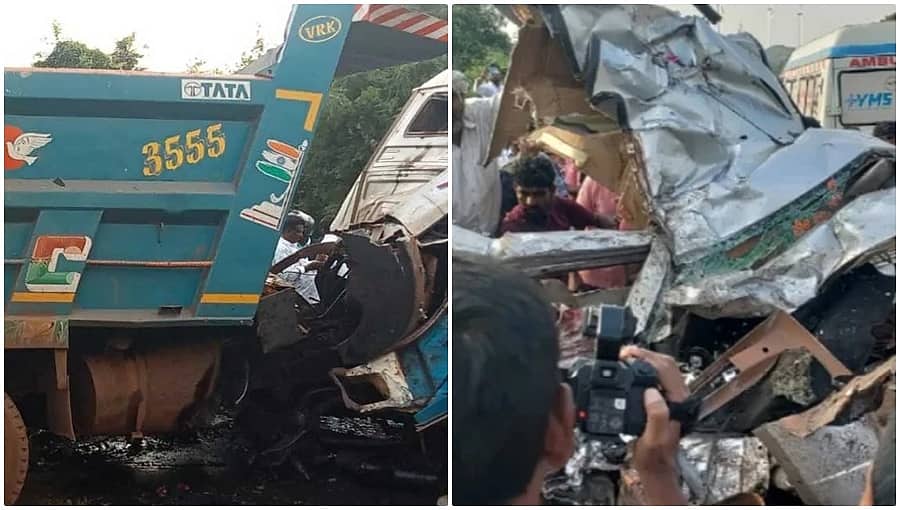 ವಿಜಯನಗರ: 2 ಟಿಪ್ಪರ್-ಕ್ರೂಸರ್ ನಡುವೆ ಭೀಕರ ಅಪಘಾತ, 7 ಮಂದಿ ದುರ್ಮರಣ