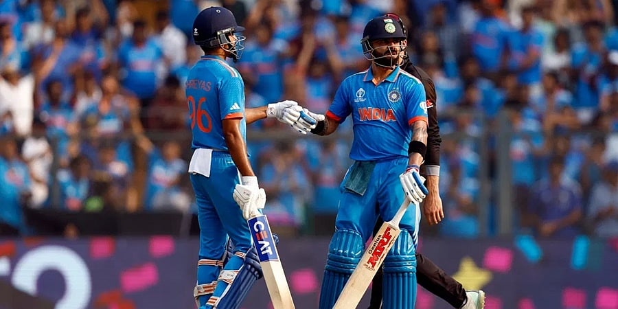 ವಿಶ್ವಕಪ್ ಸೆಮಿಫೈನಲ್: ಕೊಹ್ಲಿ, ಅಯ್ಯರ್ ಶತಕ; ನ್ಯೂಜಿಲೆಂಡ್ ಗೆಲುವಿಗೆ 398 ರನ್ ಟಾರ್ಗೆಟ್ ನೀಡಿದ ಭಾರತ