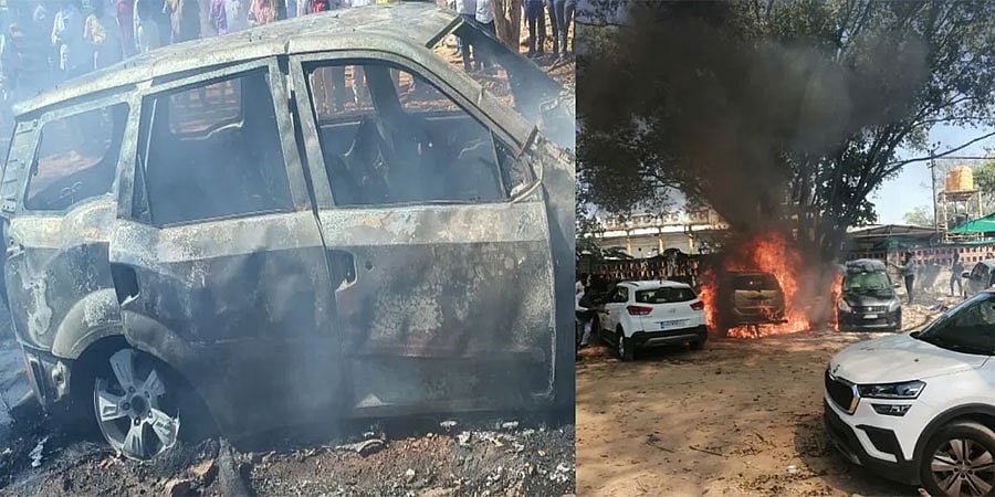 ಬೆಂಗಳೂರು: ಅರಮನೆ ಮೈದಾನದಲ್ಲಿ ಅಗ್ನಿ ಅವಘಡ; 3 ಕಾರು ಬೆಂಕಿಗಾಹುತಿ