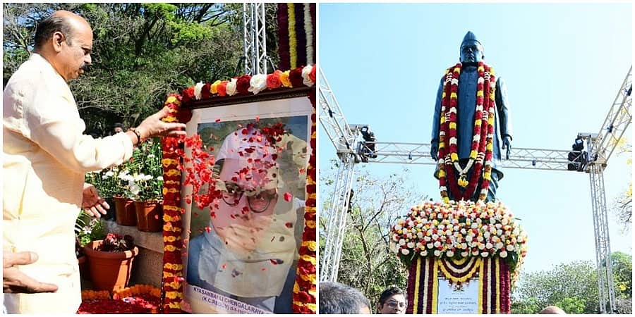 ವಿಧಾನಸೌಧ ಆವರಣದಲ್ಲಿ ರಾಜ್ಯದ ಮೊದಲ ಮುಖ್ಯಮಂತ್ರಿ ಕೆ ಸಿ ರೆಡ್ಡಿ ಕಂಚಿನ ಪ್ರತಿಮೆ ಅನಾವರಣ; ಸಿಎಂ ಬೊಮ್ಮಾಯಿ ಇಂದು ದೆಹಲಿಗೆ