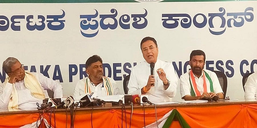 ಶಾಸಕರ ಸಮಸ್ಯೆ ಇತ್ಯರ್ಥವಾಗಲಿದೆ ಆದರೆ, ನಾಯಕತ್ವ ಬದಲಾವಣೆ ವಿಚಾರ ಹೈಕಮಾಂಡ್'ಗೆ ಬಿಟ್ಟದ್ದು: ಸುರ್ಜೆವಾಲಾ
