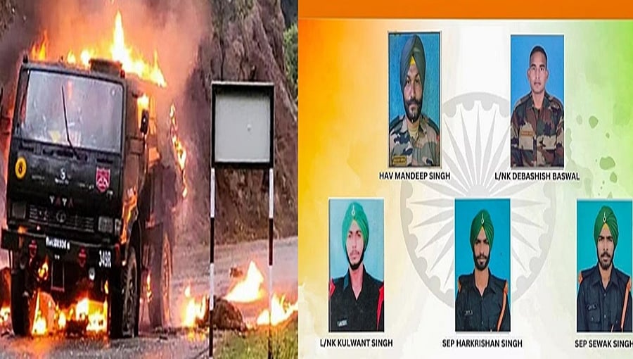ಪೂಂಚ್'ನಲ್ಲಿ ಸೇನಾ ವಾಹನದ ಮೇಲೆ ದಾಳಿ: ಅಡಗಿರುವ ಉಗ್ರರ ಪತ್ತೆಗೆ ಸೇನಾಪಡೆ ತೀವ್ರ ಕಾರ್ಯಾಚರಣೆ!