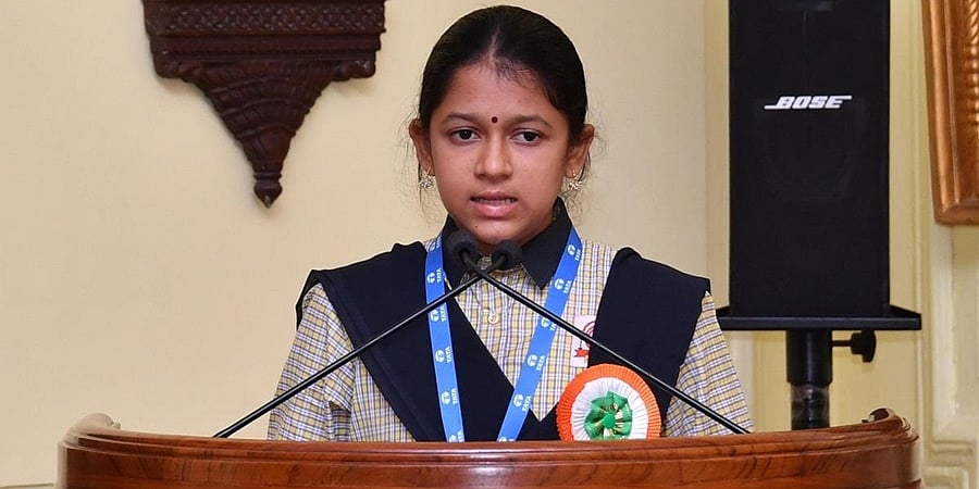ರಾಷ್ಟ್ರಪತಿಗಳ ಮುಂದೆ ‘ಸ್ವಚ್ಛ ಭಾರತ’ ಕುರಿತು ಭಾಷಣ ಮಾಡಿದ ಉಡುಪಿ ಬಾಲಕಿ