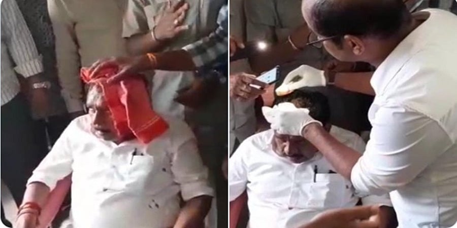 ಪ್ರಚಾರ ವೇಳೆ ಕಲ್ಲು ತೂರಾಟ: ಮಾಜಿ ಡಿಸಿಎಂ ಡಾ. ಜಿ.ಪರಮೇಶ್ವರ್ ತಲೆಗೆ ಗಾಯ