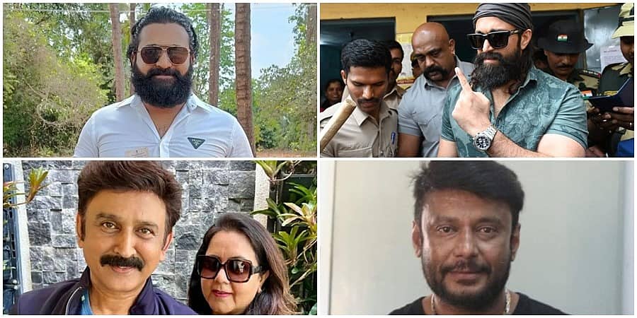 ಕರ್ನಾಟಕ ಚುನಾವಣೆ ಮತದಾನ: ಪ್ರಜಾಪ್ರಭುತ್ವ ಹಬ್ಬದಲ್ಲಿ ಪಾಲ್ಗೊಂಡ ಸ್ಯಾಂಡಲ್ ವುಡ್ ತಾರೆಯರು, ಪೋಟೋಗಳು