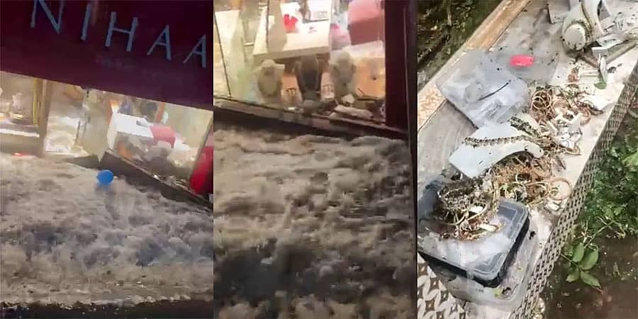 ಬೆಂಗಳೂರು: ಆಭರಣ ಮಳಿಗೆಗೆ ಮಳೆ ನೀರು ನುಗ್ಗಿ ಕೋಟ್ಯಾಂತರ ರೂ ನಷ್ಟ, ನೀರಿನಲ್ಲಿ ಕೊಚ್ಚಿ ಹೋದ ಚಿನ್ನ, ಬೆಳ್ಳಿ ಒಡವೆ