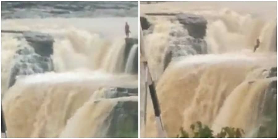 ಮೊಬೈಲ್ ಗೀಳು: ಪೋಷಕರು ಗದರಿದ್ದಕ್ಕೆ ಜಲಪಾತಕ್ಕೆ ಹಾರಿದ ಬಾಲಕಿ- ವಿಡಿಯೋ ವೈರಲ್