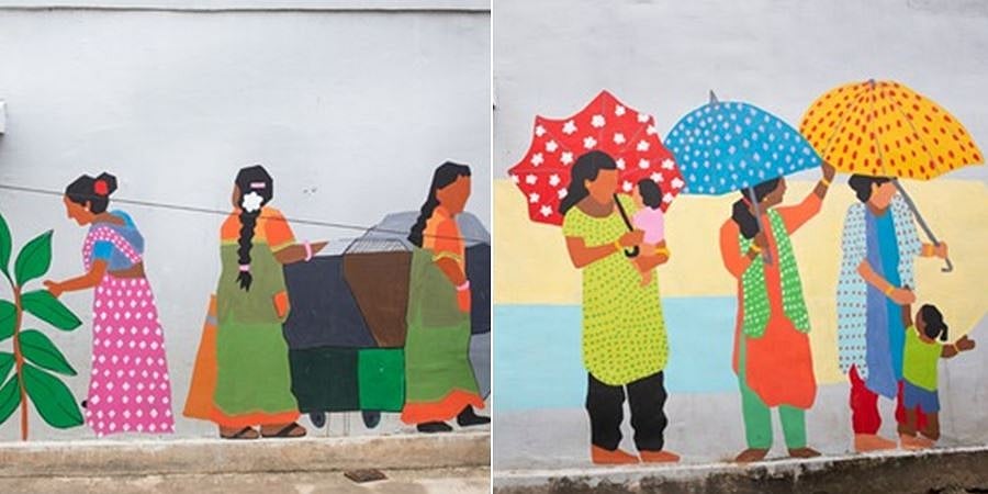 'ಅಲ್ಲಿ ಸೇರೋಣ': ಮಹಿಳಾ ಕಲ್ಯಾಣಕ್ಕಾಗಿ ಮಾರತ್ ಹಳ್ಳಿ ಸ್ಲಂ ಬೋರ್ಡ್ ನಲ್ಲಿ ಕಲೆ-ಕುಂಚ ಬಳಕೆ!