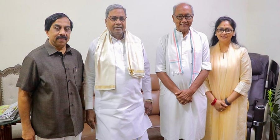 ಬೆಂಗಳೂರು: ಸಿಎಂ ಸಿದ್ದರಾಮಯ್ಯ ಭೇಟಿಯಾದ ದಿಗ್ವಿಜಯ್ ಸಿಂಗ್ ದಂಪತಿ