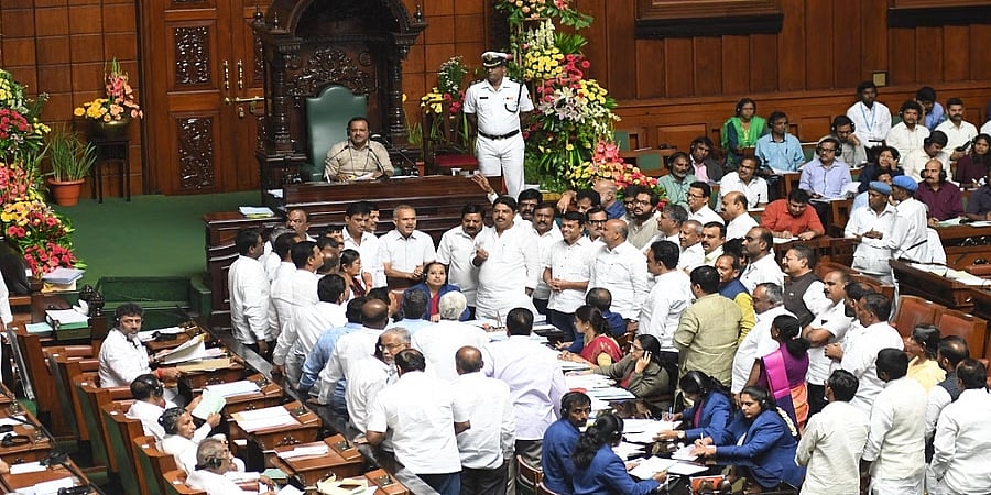 ಕಾಂಗ್ರೆಸ್ ಖಾತರಿಗಳ ಅನುಷ್ಠಾನದ ಮೇಲಿನ ಚರ್ಚೆಗೆ ಸ್ಪೀಕರ್ ಸಮಯ ನಿಗದಿ; ಪ್ರತಿಭಟನೆ ಹಿಂತೆಗೆದುಕೊಂಡ ಬಿಜೆಪಿ