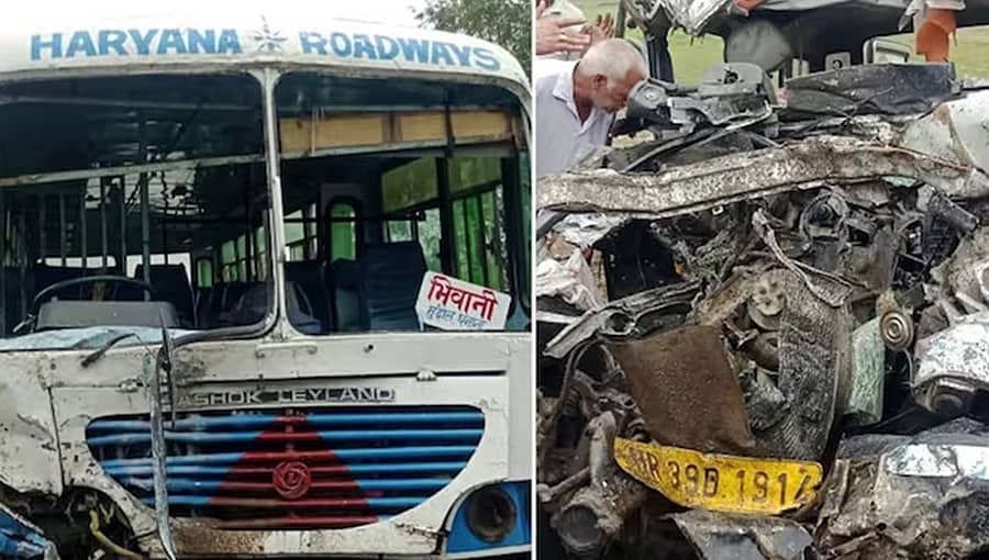 ಹರಿಯಾಣದಲ್ಲಿ ಭೀಕರ ಅಪಘಾತ: ಬಸ್-ಕ್ರೂಸರ್ ಡಿಕ್ಕಿ, 8 ಮಂದಿ ದುರ್ಮರಣ