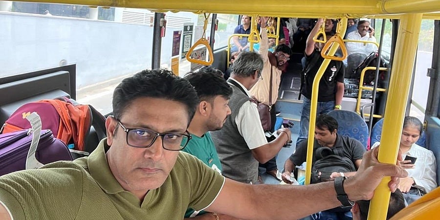 ಬೆಂಗಳೂರು ಬಂದ್ ಎಫೆಕ್ಟ್: ಬಿಎಂಟಿಸಿ ಬಸ್ ನಲ್ಲಿ ಪ್ರಯಾಣಿಸಿದ ಅನಿಲ್ ಕುಂಬ್ಳೆ!