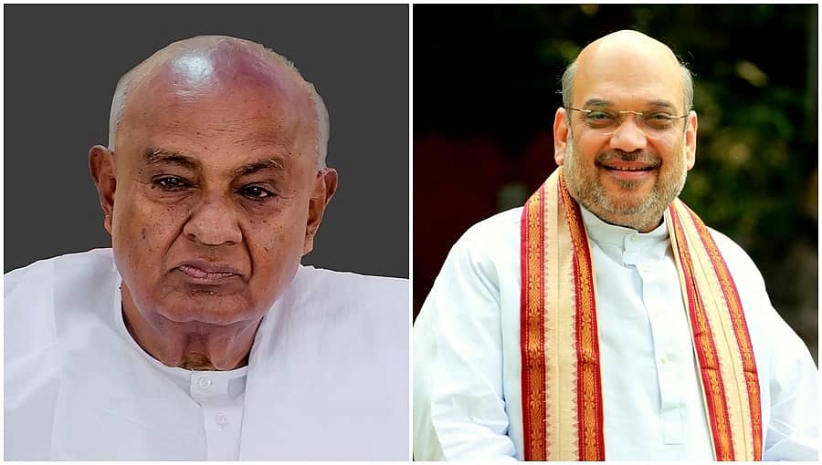 ಕಾಂಗ್ರೆಸ್ ಗೆ ಮಾಸ್ಟರ್ ಸ್ಟ್ರೋಕ್ ಕೊಡಲು ತಂತ್ರ; ಜೆಡಿಎಸ್-ಬಿಜೆಪಿ ಮೈತ್ರಿ ಮಂತ್ರ: ಅಮಿತ್ ಶಾ- ದೇವೇಗೌಡ ರಹಸ್ಯ ಭೇಟಿ?