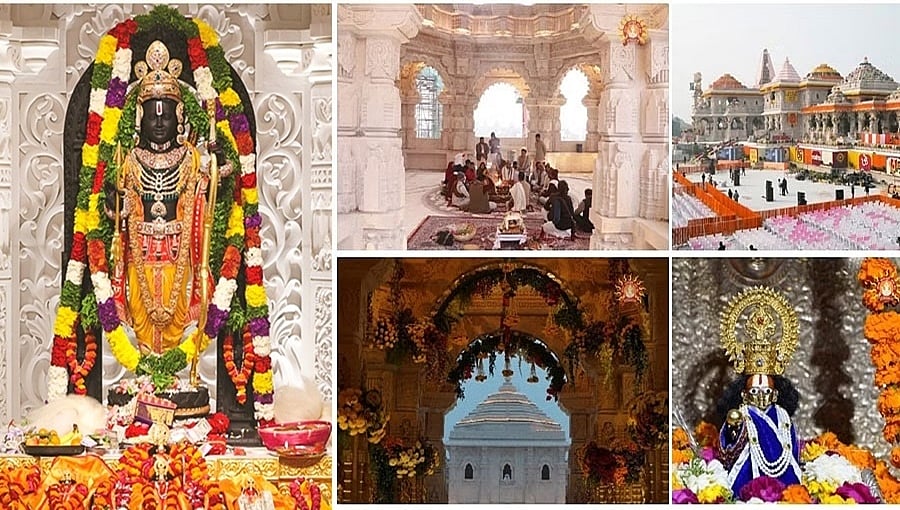 ಅಯೋಧ್ಯೆ ರಾಮಮಂದಿರ ಉದ್ಘಾಟನೆ, ಬಾಲರಾಮ ಪ್ರತಿಷ್ಠಾಪನೆ ಕಾರ್ಯಕ್ರಮ PHOTOS